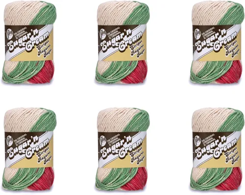 Miniatura 24 de Lily Sugar'N Cream - Ovillo de camuflaje rosa de gran tamaño, paquete de 6 unidades de 3.00 oz/3 onzas, algodón, 4 medianos (peinado), 150 yardas