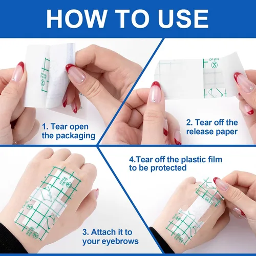 Miniatura 3 de 15 piezas de protección desechable para cejas, protector de ojos de ducha impermeable de plástico, película protectora suave transparente para baño