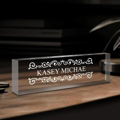 Miniatura 17 de Placa de nombre personalizada, placa de nombre personalizada para oficina, accesorio de escritorio de acrílico, regalos para compañeros de trabajo