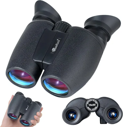 Prismáticos de 15 x 30 para adultos de alta potencia, prismáticos compactos HD impermeables con visión nocturna con poca luz, prisma BAK4, para