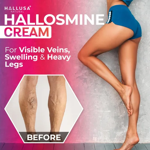 Miniatura 8 de Hallusa Natural Hallosmine Crema para piernas con diosmina, hesperidina y castaño de indias Crema refrescante para el cuidado de la piel