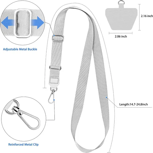 Miniatura 5 de SHANSHUI Cordón para Teléfono, Paquete de 2 Correas de Cordón para Teléfono, 2 Piezas de Parches de Sujeción Duraderos, Cordón Universal de Nailon
