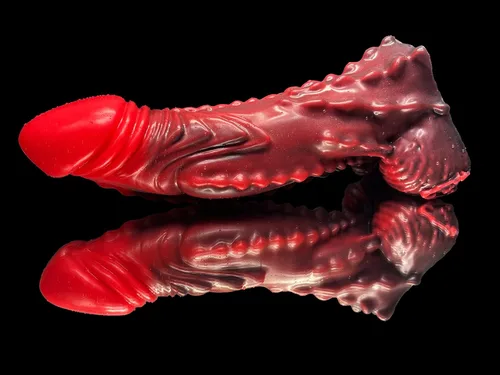 FlirtyDawg Fantasy - Juguetes sexuales para adultos, color bermellón de 7 pulgadas