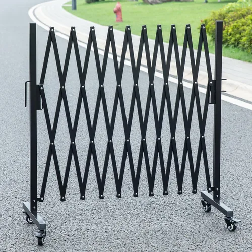Miniatura 9 de Barricada retráctil de metal, rotación de 0 a 180 grados, barrera de seguridad expandible, 18 pies, puerta de entrada de valla ajustable portátil