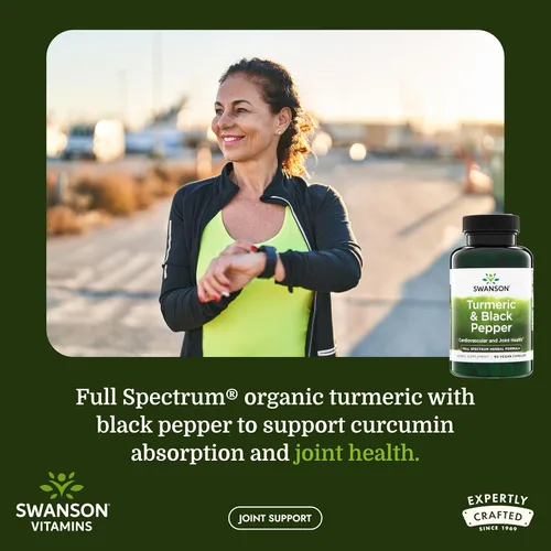 Miniatura 2 de Swanson Suplemento antioxidante prémium de cúrcuma y pimienta negra para adultos activos que buscan apoyo para las articulaciones, la digestión