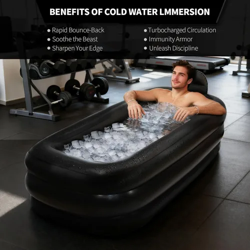Miniatura 6 de Nevife Bañera Inflable de Baño de Hielo para Adultos - Bañera Inflable con Cubierta y Piso Cómodo, Bañera Plegable para Ducha, Spa, Baños de Hielo