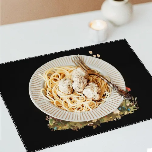Miniatura 6 de _Cute Hedgehog Mushroom Placemats Set of 6 Resistant Table Mats Washable Place Mats for Dinner Party Table Decoration