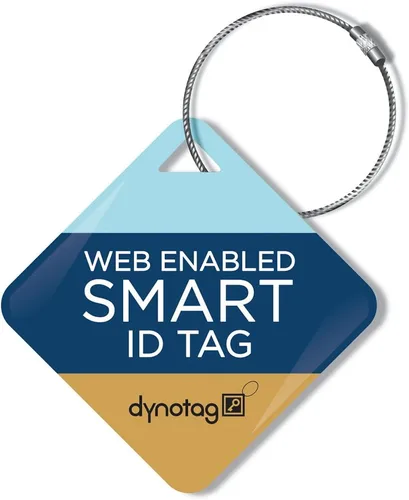 Dynotag® Etiqueta de identificación inteligente habilitada para la web, etiqueta Delue Steel con bucle de acero trenzado, con DynoIQ™ y servicio de
