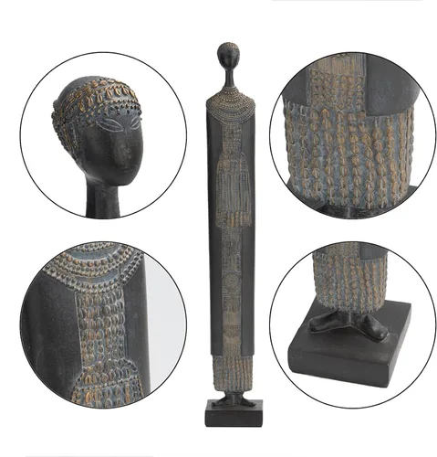 Miniatura 2 de Guichifun Figura coleccionable de estatua africana, figura tradicional tribal para decoración del hogar, estatua de arte africano abstracto