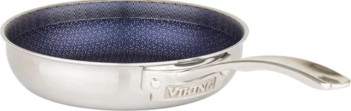 Viking Sartén antiadherente de 3 capas, 8 pulgadas Hybrid Plus utensilios de cocina de acero inoxidable, color plateado