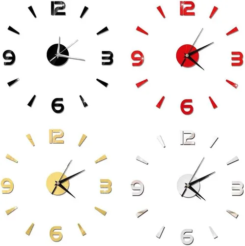 Miniatura 9 de HERCHR Reloj 3D, reloj de pared de bricolaje, reloj de pared grande y moderno, sin marco, calcomanías de pared, decoración de reloj, kit de reloj