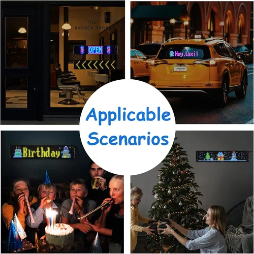 Miniatura 6 de Letrero LED flexible programable para ventana de automóvil, control de aplicación Bluetooth, pantalla de texto personalizado/animación