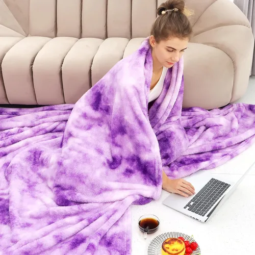 Miniatura 3 de Manta de Forro Polar Suave Acogedora Liviana Mantas Cálidas de Felpa Morada de Otoño Mantas y Cobijas Sofá Sillón Cama Camping Viajes Picnic Manta