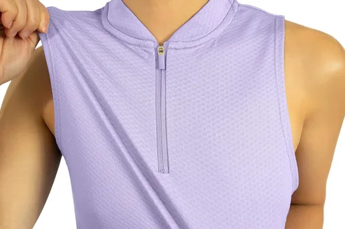 Miniatura 3 de Three Sixty Six Polo de golf sin mangas para mujer, sin cuello, con cremallera, de secado rápido, para mujer