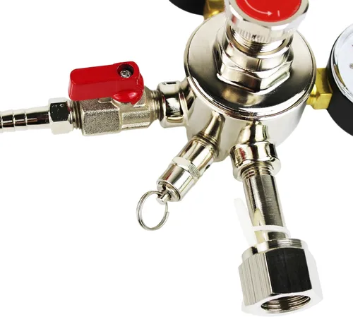 Miniatura 8 de HFS (R) Regulador de CO2 de doble calibre de alta resistencia, cromado, ajuste de flujo sin herramientas, presión ajustable de 0-60 PSI, seguridad