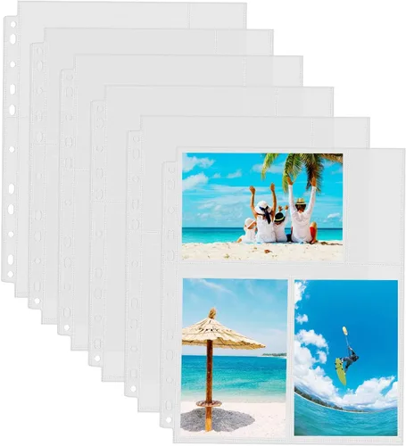 Sooez Paquete de 30 fundas de fotos de 4 x 6 pulgadas para carpeta de 3 anillos (180 imágenes), protectores de páginas de plástico resistentes,