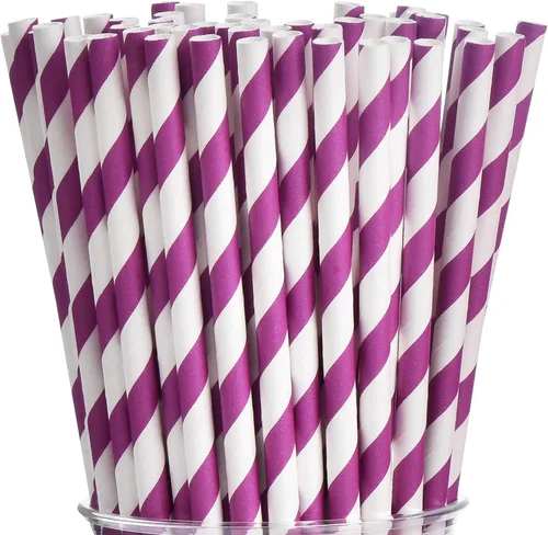 Miniatura 22 de ALINK 100 pajitas rojas, pajitas de papel biodegradables rojas y blancas a rayas para fiestas, eventos, manualidades, suministros de decoración