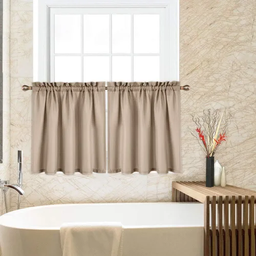 Miniatura 20 de CAROMIO - Cortina para cocina, cortina texturizada, cortinas para ventana de baño, varios tamaños