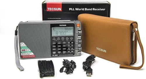 Miniatura 5 de Tecsun PL880 radio portátil digital, receptor de doble conversión con sintetizado por PLL, frecuencia AM/FM, de onda corta y onda larga