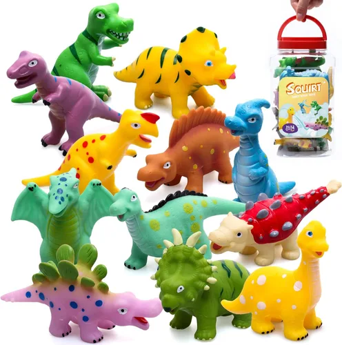 Miniatura 10 de Hely Cancy Juguetes de baño de dinosaurio para niños pequeños, sin agujeros, bañera de bebé, ducha, agua, piscina, juguetes