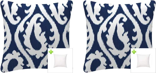 Miniatura 23 de Paquete de 2 cojines decorativos impermeables para exteriores con insertos para muebles de patio, cojines cuadrados de 18 x 18 pulgadas, resistentes