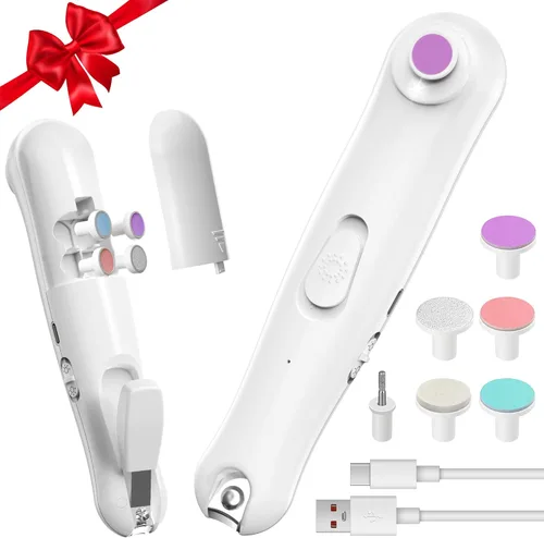 Cortador de uñas eléctrico para bebés, kit de lima de uñas seguro para recién nacidos, niños pequeños o adultos, cuidado de uñas de los pies, con