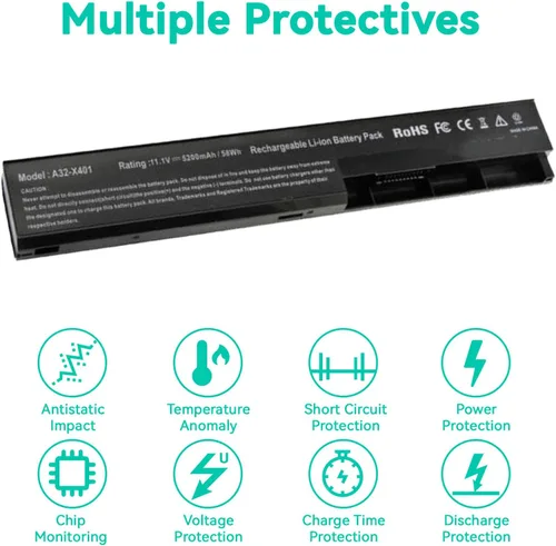 Miniatura 6 de Fancy Buying Batería para portátil compatible con Asus X501A X301 X301A X301U X401 X401A X401U X501 X501U A31-X401 A32-X401 A41-X401 A42-X401