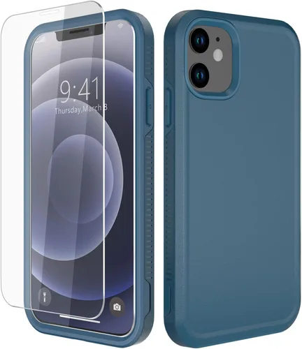 Miniatura 21 de Diverbox - Funda para iPhone 12 a prueba de golpes y caídas, protector de pantalla de vidrio templado, funda protectora de alta resistencia
