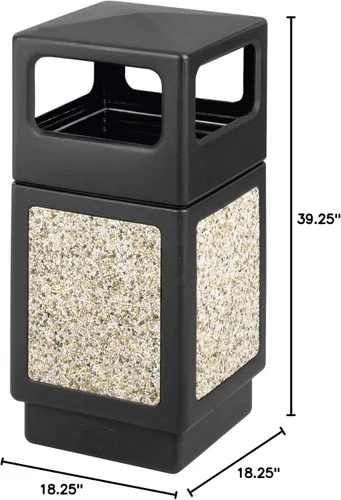 Miniatura 7 de Safco Canmeleon - Bote de basura comercial de 38 galones, para uso en interiores y exteriores, duradero y resistente a la intemperie con paneles