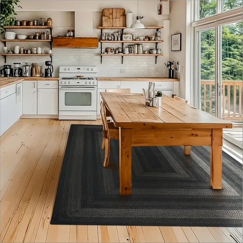 Miniatura 98 de Homespice Alfombras de Área Ovaladas Trenzadas de Yute Denim Azul de 8x10 pies para Sala de Estar, Dormitorio y Comedor. Apto para Mascotas. Estilos