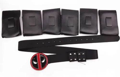 Miniatura 3 de Deadpool Rulercosplay Game Máscara de cosplay, cinturones y cinturón de espada