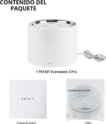 Miniatura 8 de PETKIT Eversweet 3 Pro Fuente de agua para gatos con bomba inalámbrica, 1.6L/56oz Fuentes de agua de acero inoxidable para gatos