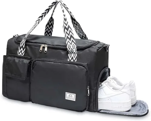 Miniatura 304 de Pequeña bolsa de gimnasio para mujer, bolsa de viaje con compartimento para zapatos