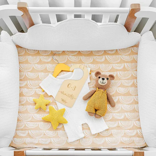 Miniatura 6 de Whaline Juego de 7 divisores de madera para armario de bebé, organizador de percha de armario de recién nacido a 24 meses, separadores de decoración