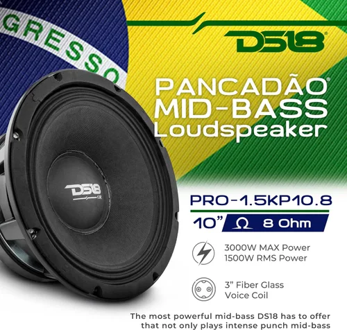 Miniatura 3 de DS18 PRO - Altavoz brasileño MID BASS, potente audio para automóvil de rango medio con respuesta de graves