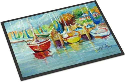 Miniatura 34 de Caroline's Treasures JMK1017JMAT - Tapete de caza de rana garza azul, 24 x 36 pulgadas, tapete para puerta delantera, interior y exterior