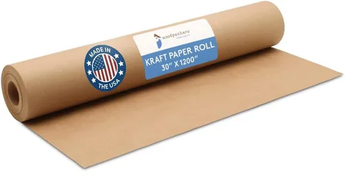 Miniatura 10 de Woodpeckers Rollo de papel marrón para manualidades de 48 pulgadas de ancho, 1800 pulgadas de largo, 1 rollo, rollo jumbo para papel de regalo