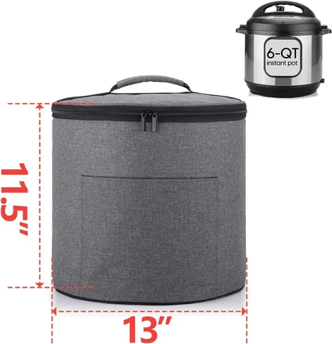 Miniatura 5 de Luxja Cubierta antipolvo compatible con olla instantánea de 6 cuartos de galón (incluida en la parte inferior), cubierta de cierre de cremallera