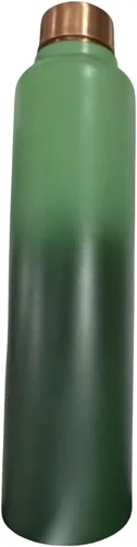 Miniatura 9 de Perilla Home Botella de agua impresa de cobre puro de 34 onzas, a prueba de fugas, recipiente de cobre ayurvédico 100% puro con tapa, bebe más agua
