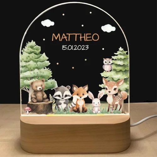 Miniatura 10 de Luz nocturna personalizada para bebés y niños, regalos personalizados con nombre, regalos de bautizo para niñas/niños, lámpara nocturna regulable
