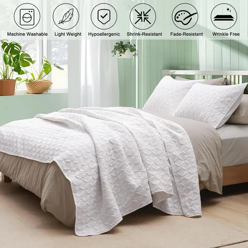 Miniatura 6 de PHF Juego de ropa de cama de tamaño individual - Edredón ligero de verano, 2 piezas, ropa de cama transpirable con patrón de monedas para todas