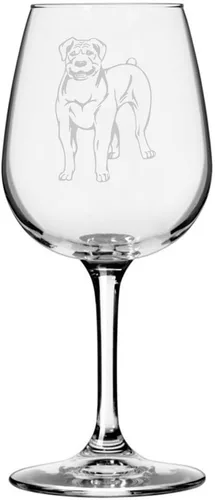 Miniatura 289 de Copa de vino de 12.75 onzas con diseño de perro grabado