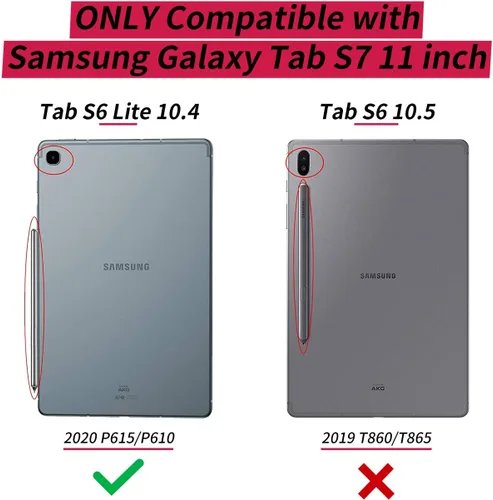 Miniatura 2 de Funda para Samsung Galaxy Tab S6 Lite de 10.4 pulgadas, versión 2022/2020, ligera, funda inteligente de piel sintética con soporte ajustable