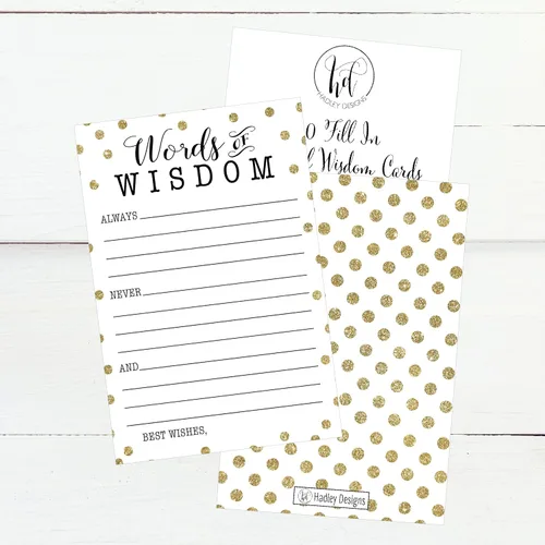 Miniatura 4 de Hadley Designs 50 tarjetas de consejos de palabras de sabiduría con puntos dorados, tarjetas de consejos de graduación, tarjetas de consejos