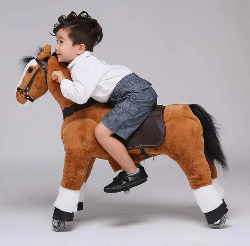 Pony de acción UFREE, paseo en juguete, caballo móvil mecánico, diversión para niños de 3 a 9 años, altura de 36 pulgadas, M