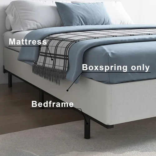 Miniatura 7 de Vehowy - Somier de 9 pulgadas para cama matrimonial, base de colchón de acero resistente/base de cama metálica/sin ruidos/antideslizante/de fácil