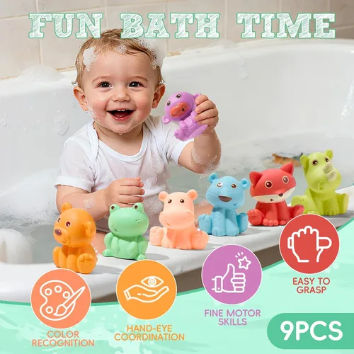 Miniatura 4 de Juguetes de baño para bebés de 6 a 12 meses Juguetes de baño sellados, sin agujeros y sin moho para niños pequeños Juguetes flotantes suaves