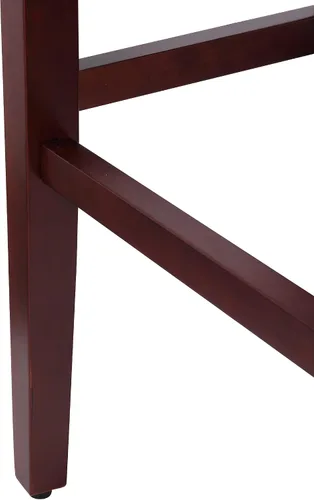 Miniatura 8 de WO Home Furniture Taburete de bar de 29 pulgadas, taburete tapizado sin espalda con patas de madera rojo cereza para cocina (gris)