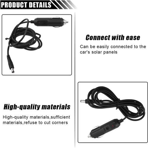 Miniatura 3 de Adaptador de cargador de coche de 12 V, compatible con cojín de masaje de cuello y espalda, encendedor de cigarrillos, cable de enchufe macho