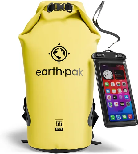 Miniatura 36 de Earth Pak Bolsa Seca Impermeable - Mochila Impermeable de Cierre Enrollable Superior Mantiene el Equipo Seco para Kayak con Funda Impermeable